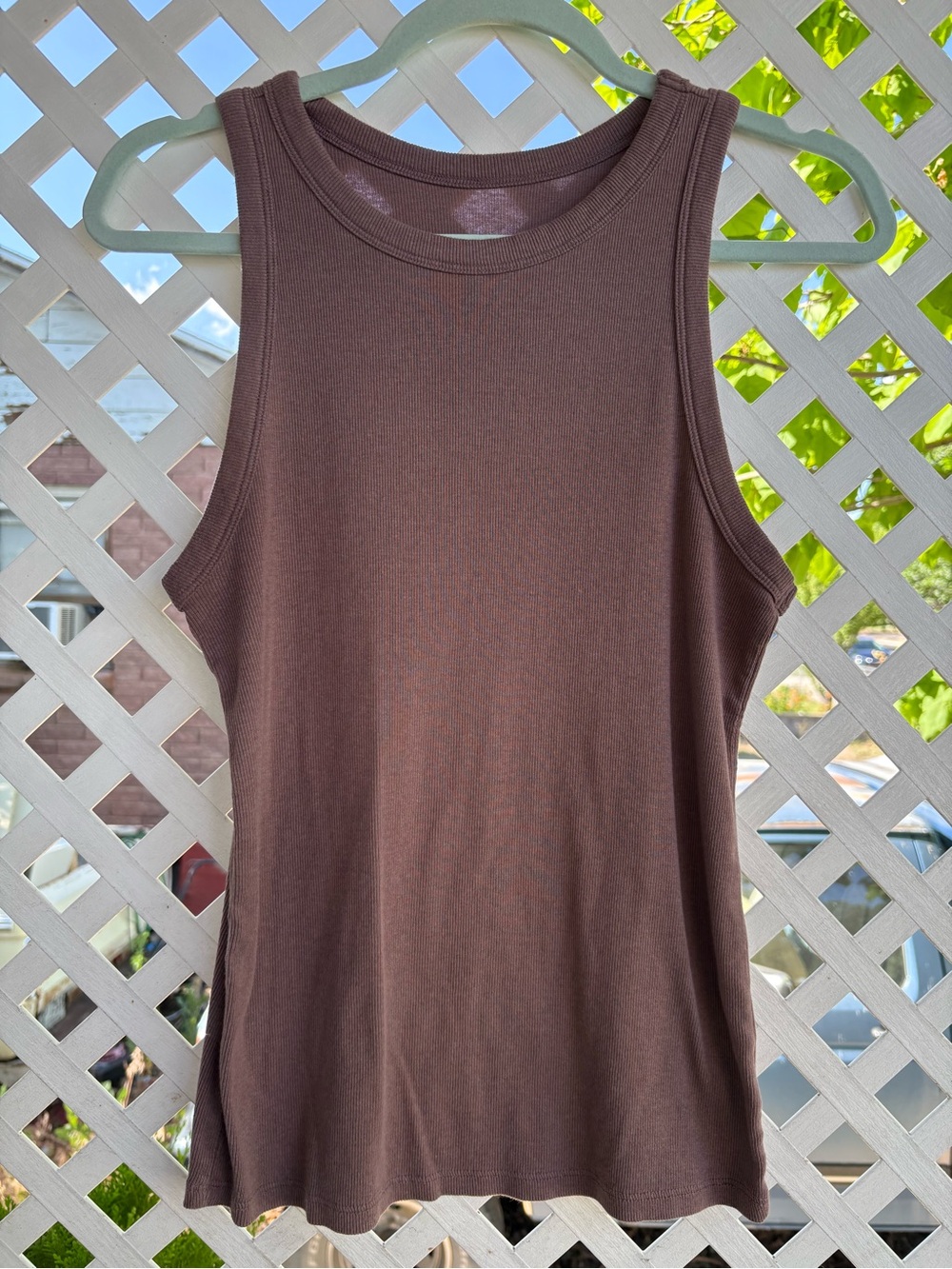 a new day Mauve Ribbed Tank Top